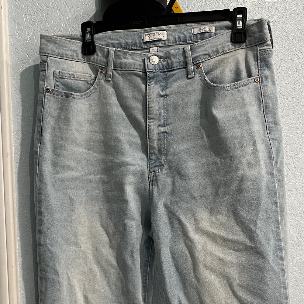 Sofia by Sofia Vergara Light Blue Slim Straight Leg Jeans Size 14